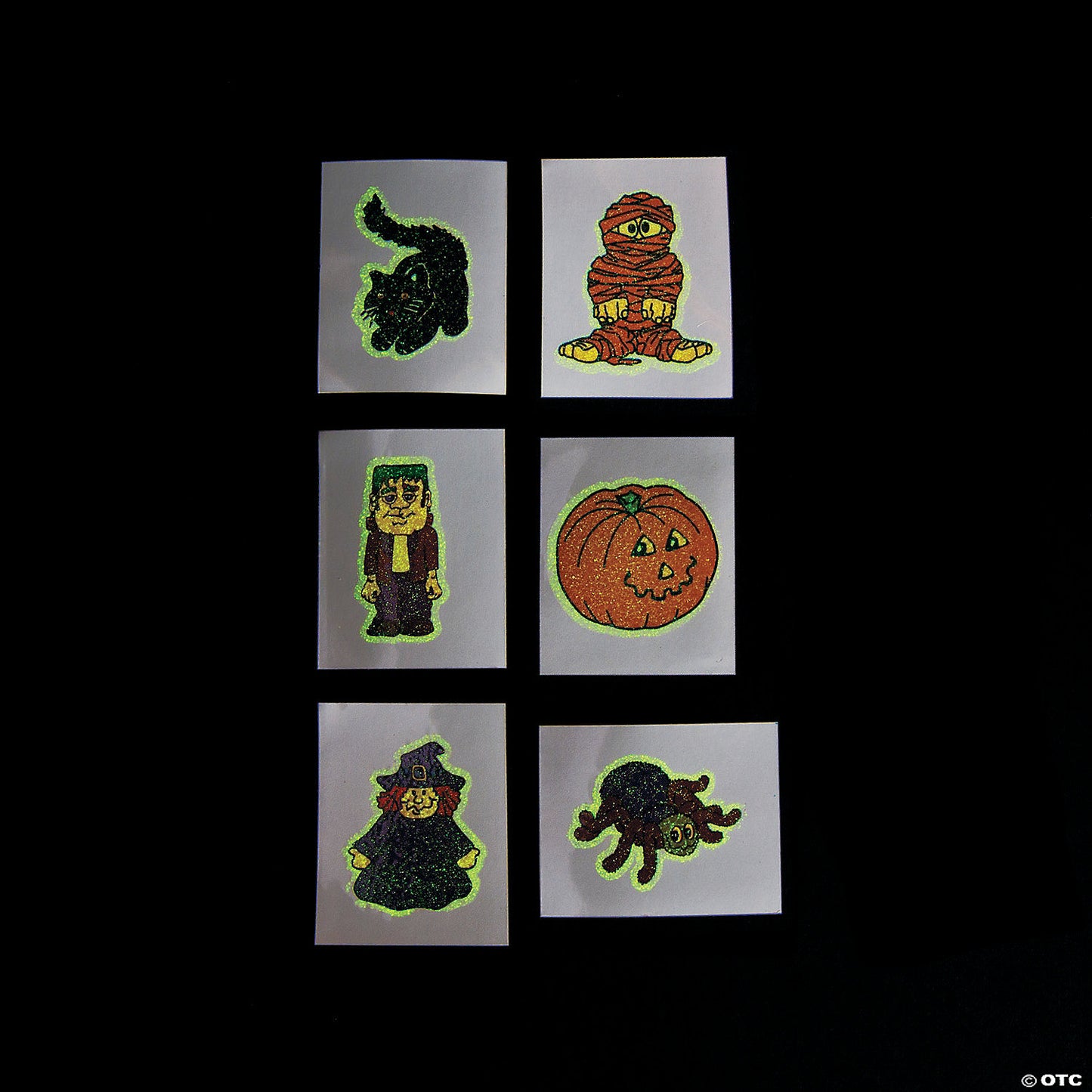 1 1/2" Bulk 72 Pc. Halloween Glow-in-the-Dark Temporary Tattoos
