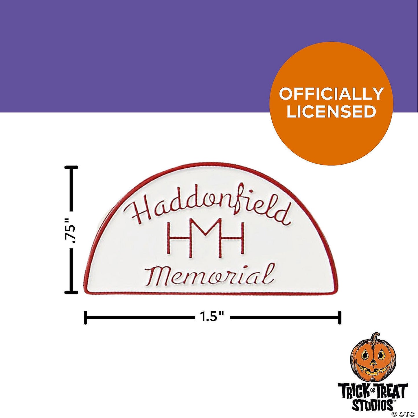 1 1/2" x 3/4" Halloween II™ Haddonfield Memorial Hospital Collectible Enamel Pin | USA Decoration®