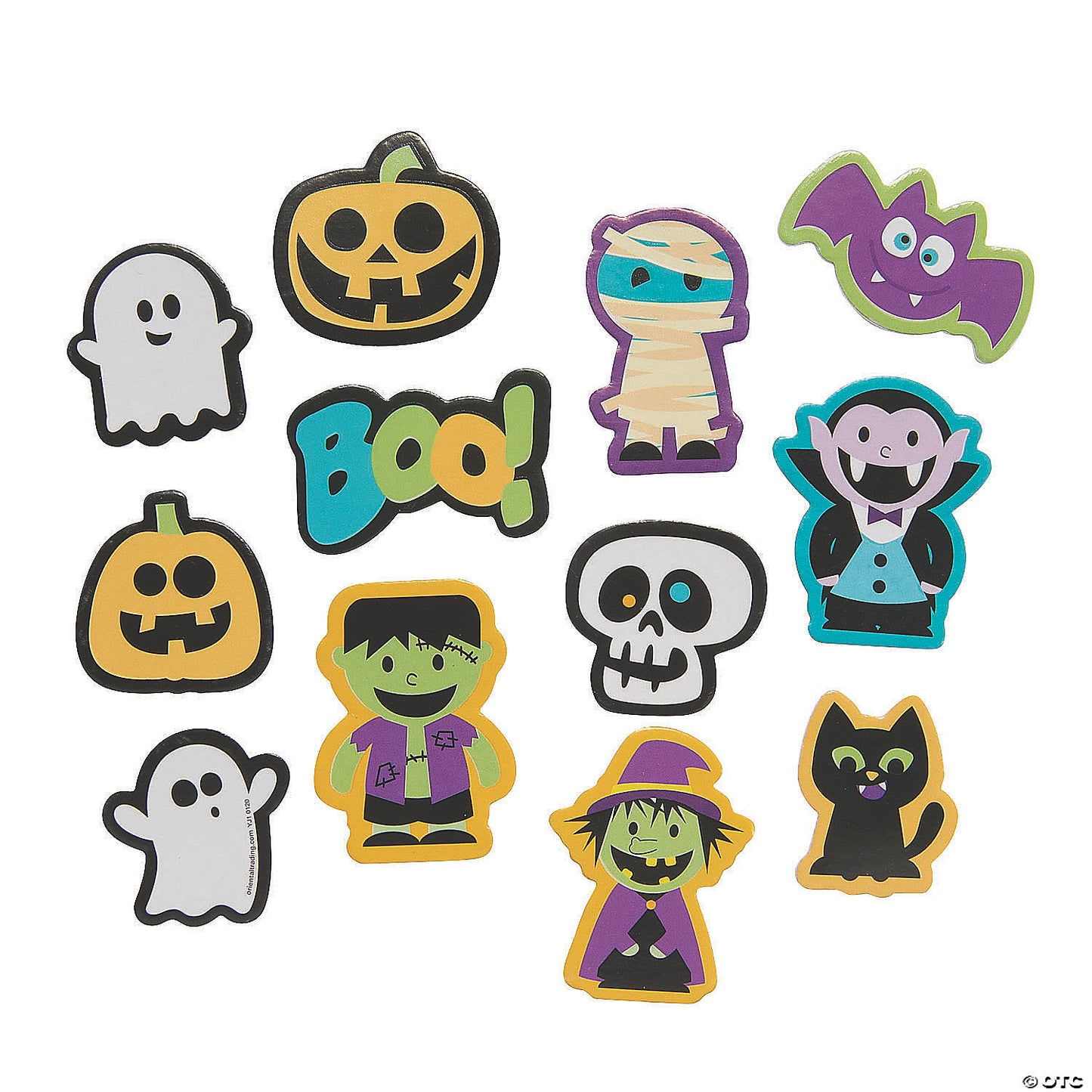 1" - 2" Bulk 72 Pc. Glow-in-the-Dark Halloween Self-Adhesive Foam Shapes | USA Decoration®