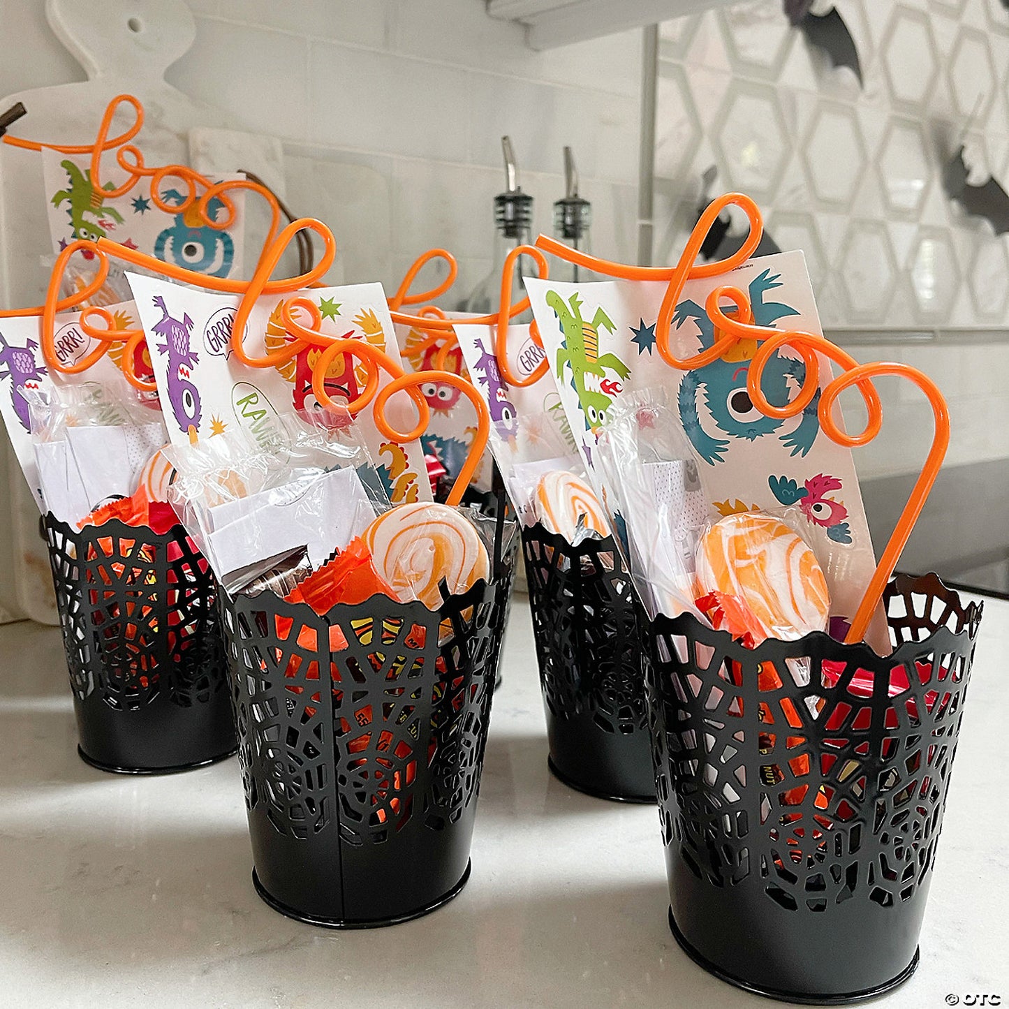 1 3/4" Bright Orange Swirl Orange Flavor Lollipops - 24 Pc. | USA Decoration®