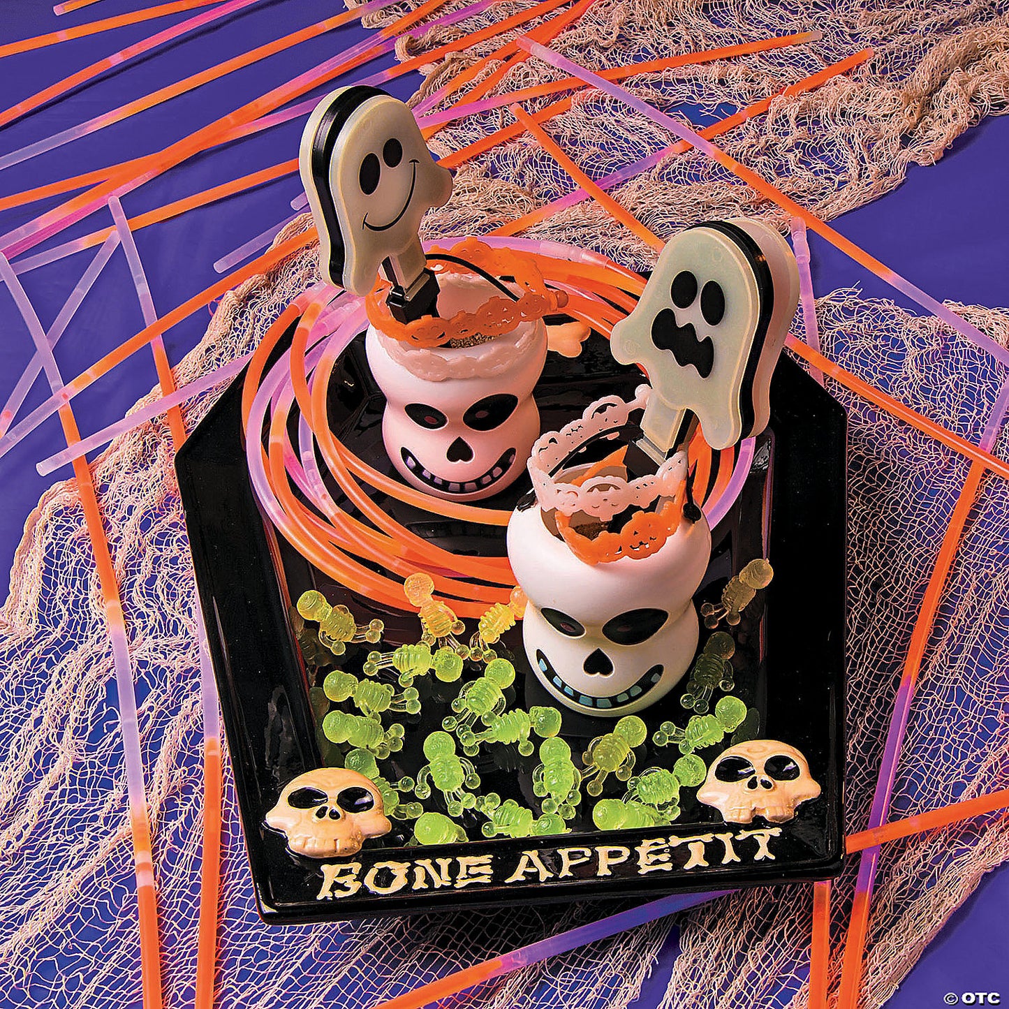 1 3/4" Bulk 48 Pc. Mini Glow-in-the-Dark Sticky Tumbling Skeletons | USA Decoration®