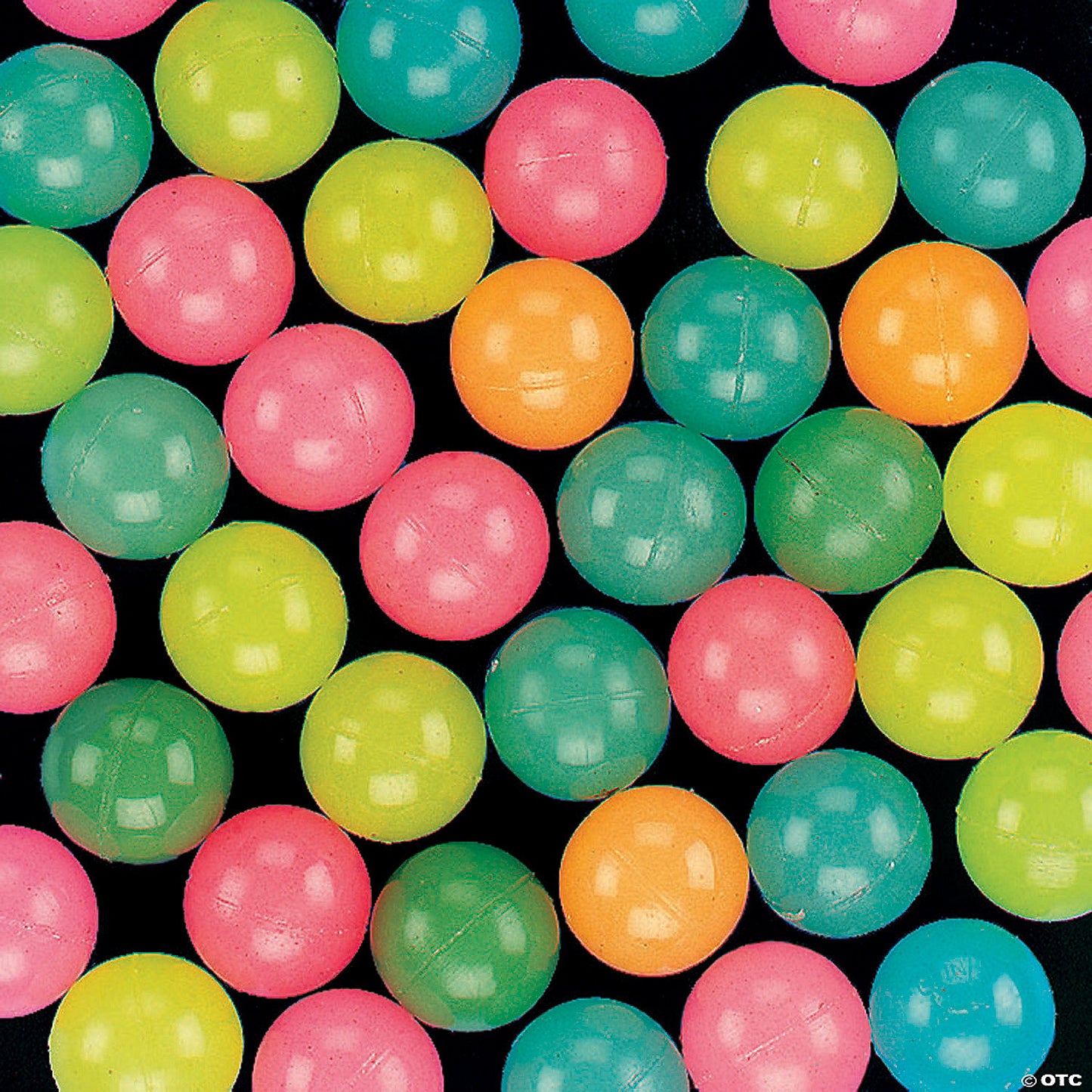 1" Bulk 144 Pc. Mini Neon Colors Glow-in-the-Dark Bouncy Balls | USA Decoration®