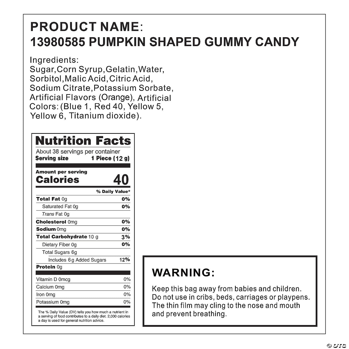 1 lb. Pumpkin-Shaped Orange Fruit Gummy Candy - 38 Pc. | USA Decoration®