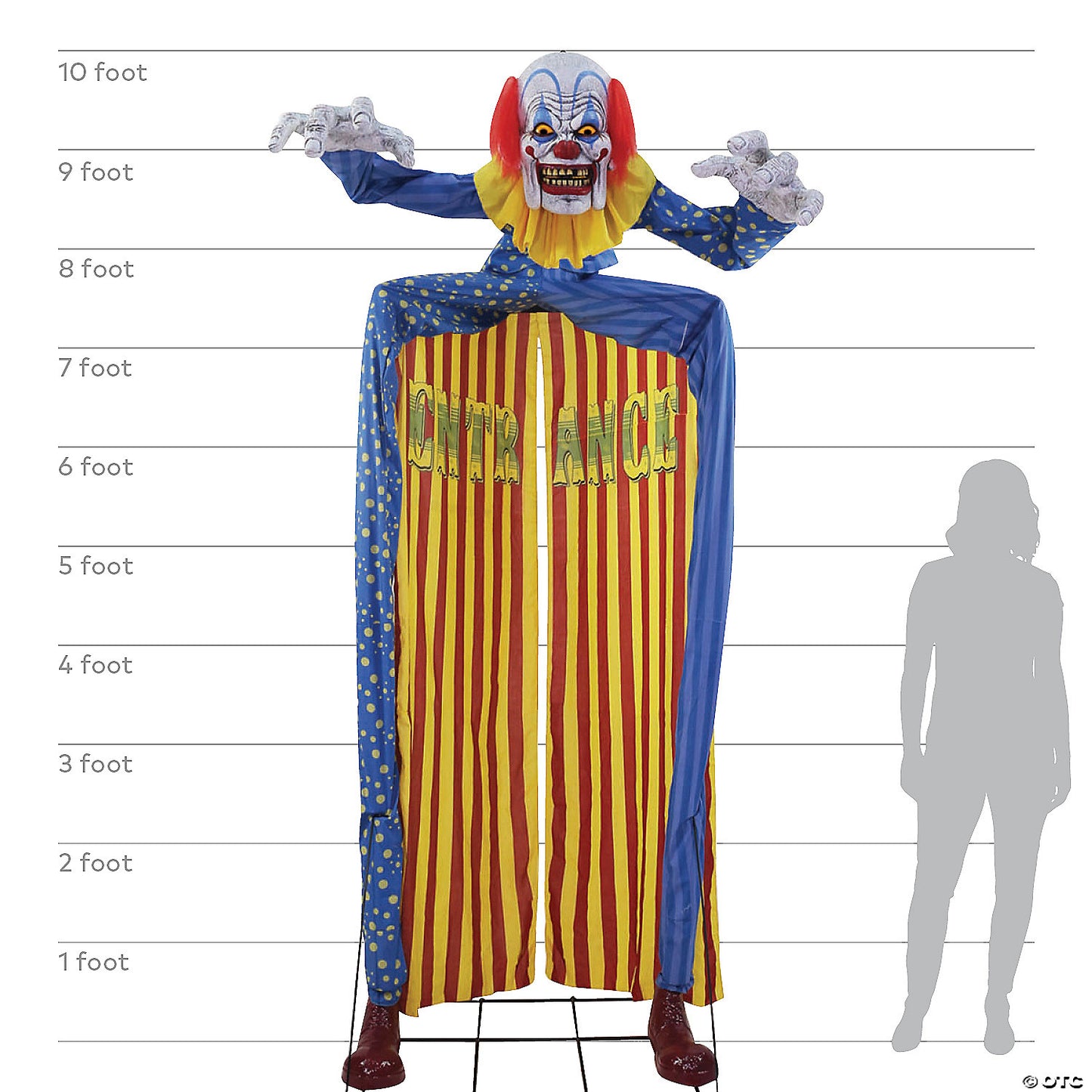 10' Animated Looming Clown Archway Decoration | USA DecorationĀ®