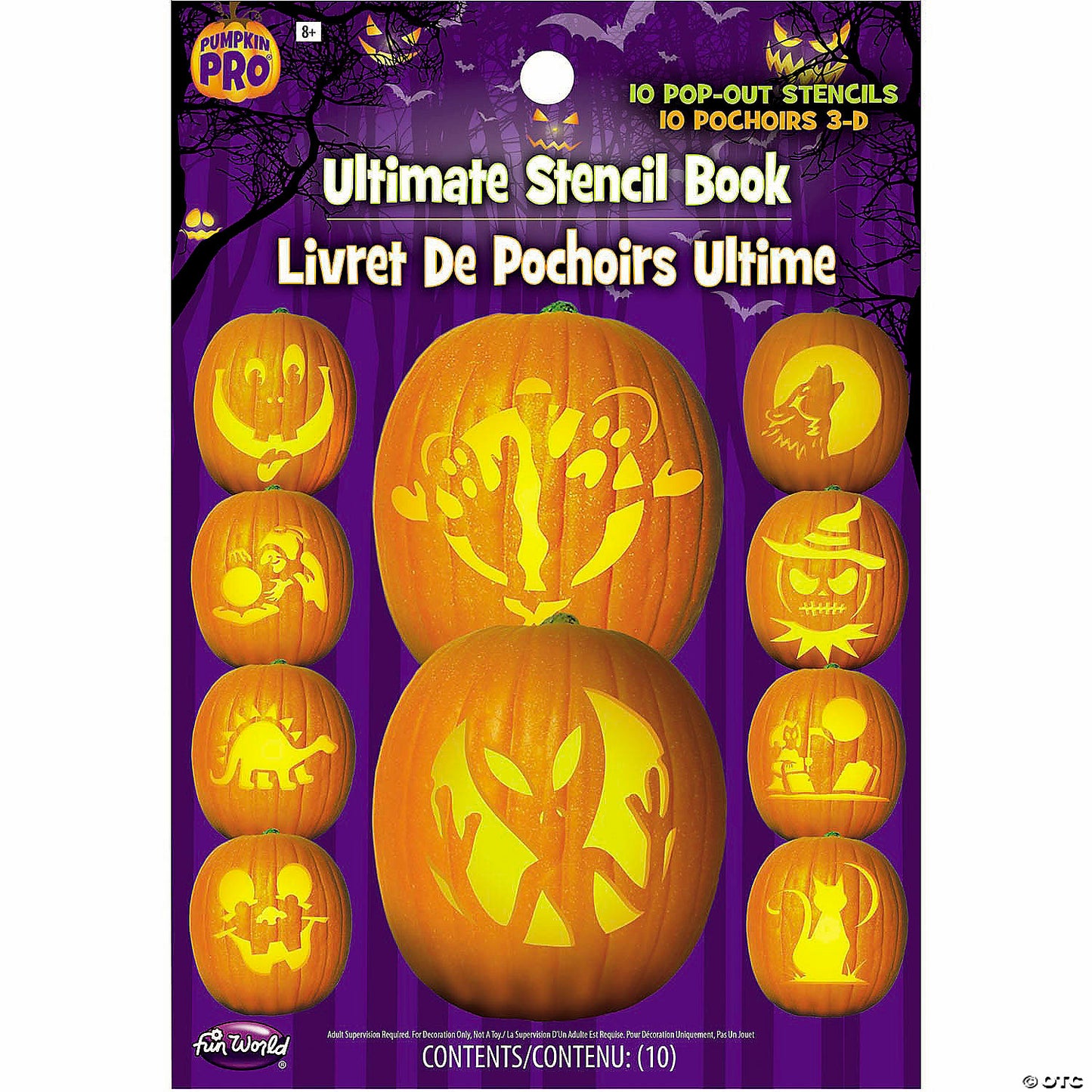 10 Pc. Ultimate Stencil Book Halloween Pumpkin Decorating Kit
