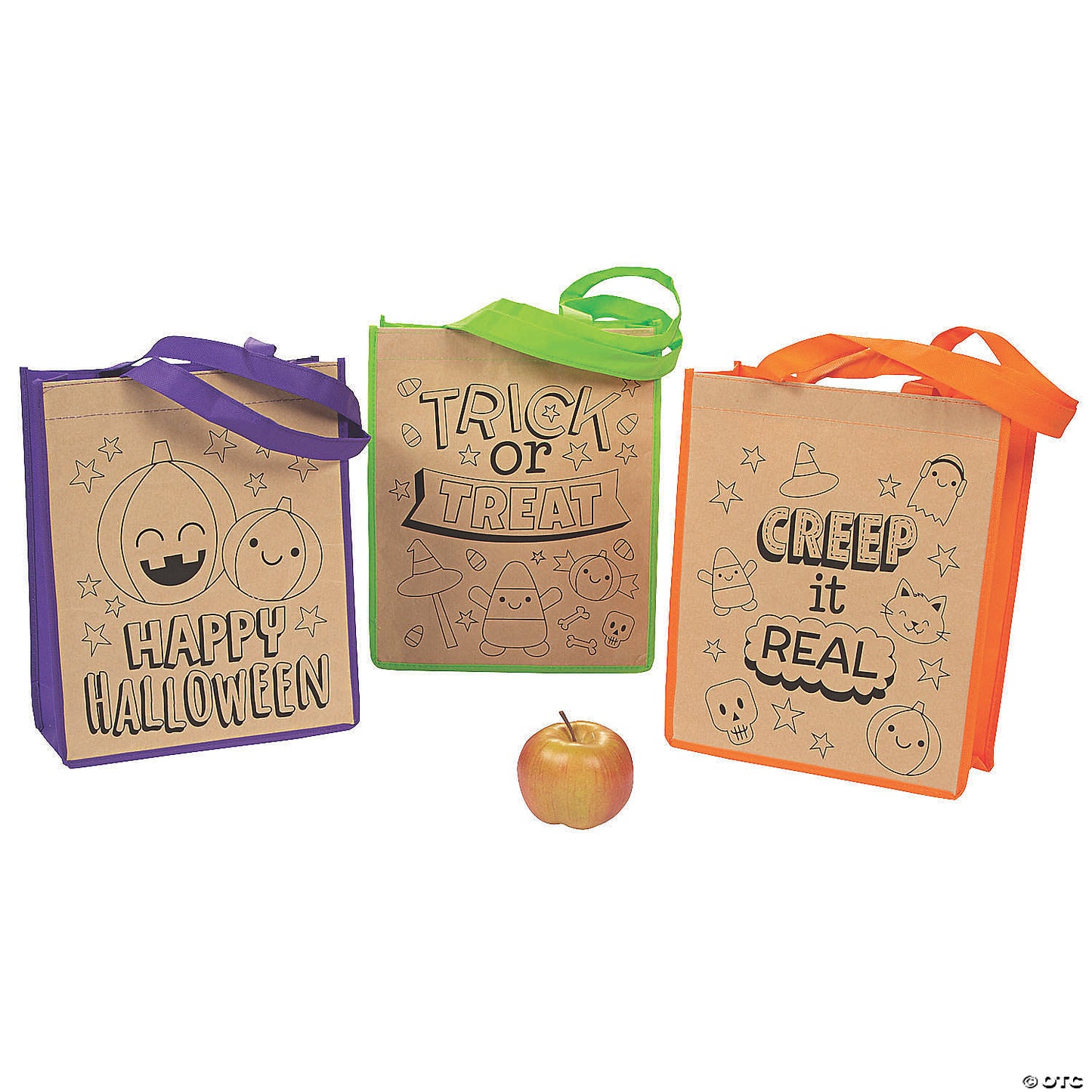 10" x 12" Color Your Own Large Halloween Nonwoven Tote Bags - 12 Pc.