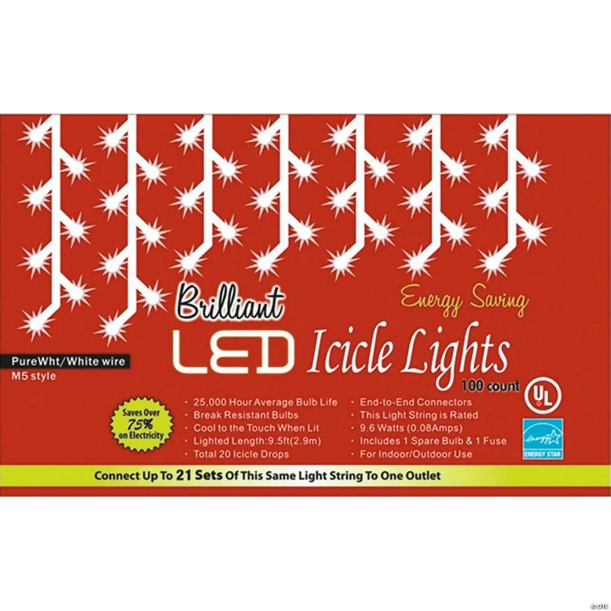 100-light strand of twinkling C3-style LED holiday lights