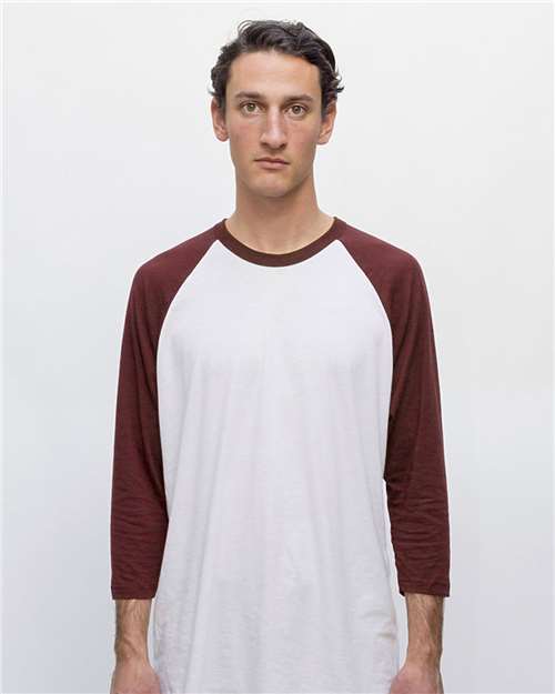 USA-Made Three Quarter Sleeve Raglan Baseball T-Shirt | USA Decoration