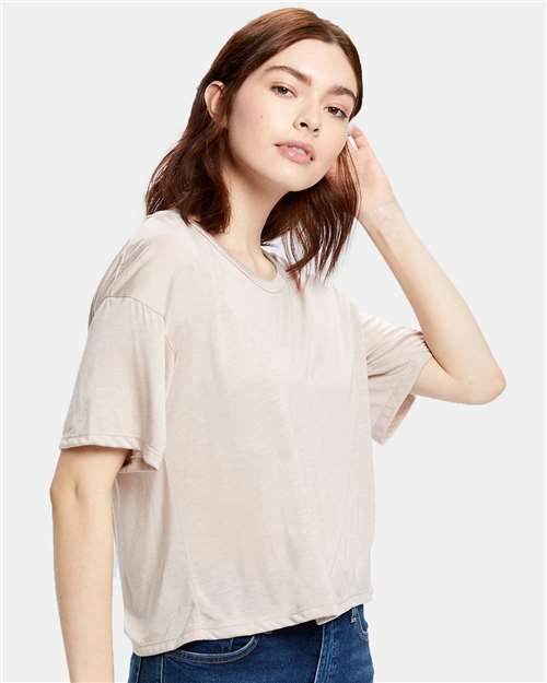 Women's Boxy Open Neck Tee | USA Decoration