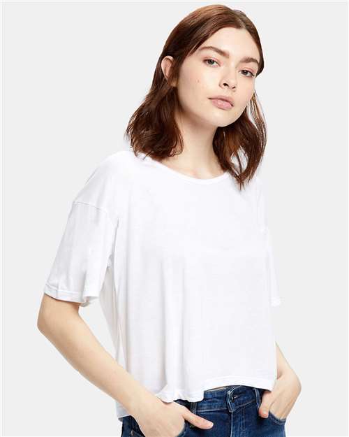 Women's Boxy Open Neck Tee | USA Decoration