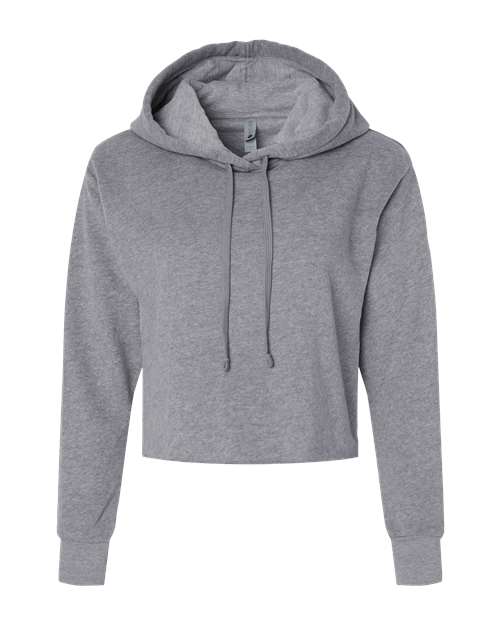 Women's Laguna Sueded Raw Edge Crop Hoodie | USA Decoration