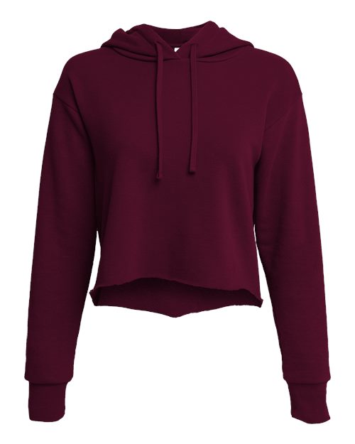 Women's Laguna Sueded Raw Edge Crop Hoodie | USA Decoration