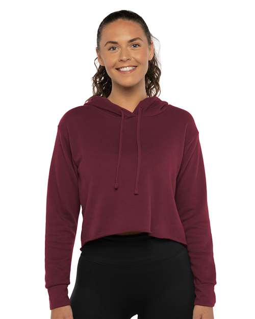 Women's Laguna Sueded Raw Edge Crop Hoodie | USA Decoration
