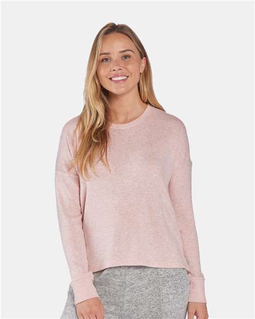 Women's Cuddle Fleece Boxy Crewneck Pullover | USA Decoration