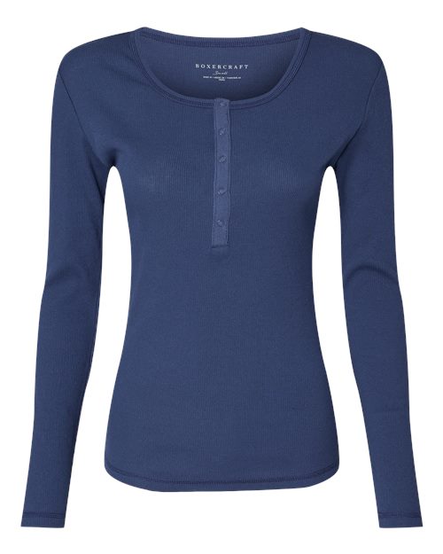 Women's Harper Long Sleeve Henley | USA Decoration