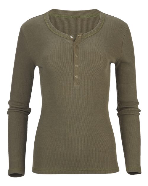 Women's Harper Long Sleeve Henley | USA Decoration