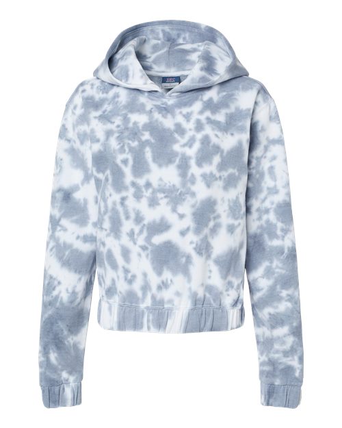 Women's Sueded Fleece Tie-Dyed Crop Hooded Sweatshirt | USA Decoration