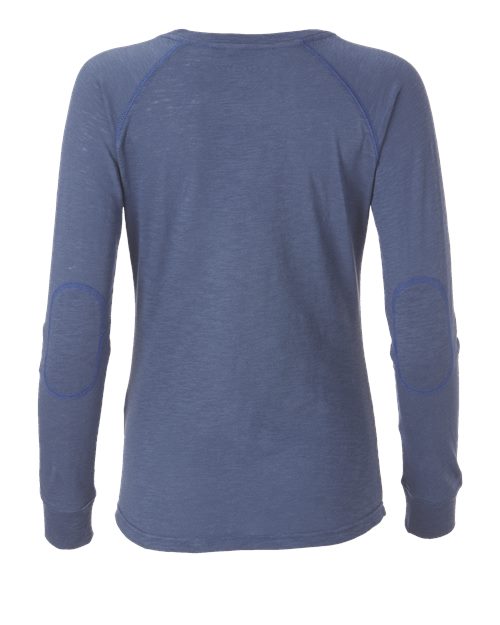 Women's Solid Preppy Patch Long Sleeve T-Shirt | USA Decoration