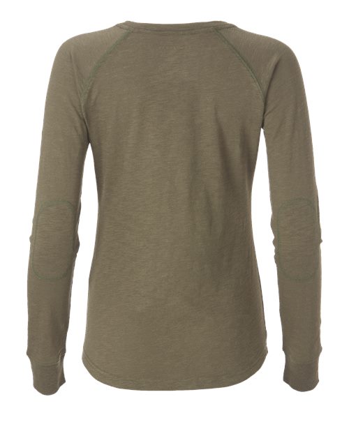 Women's Solid Preppy Patch Long Sleeve T-Shirt | USA Decoration