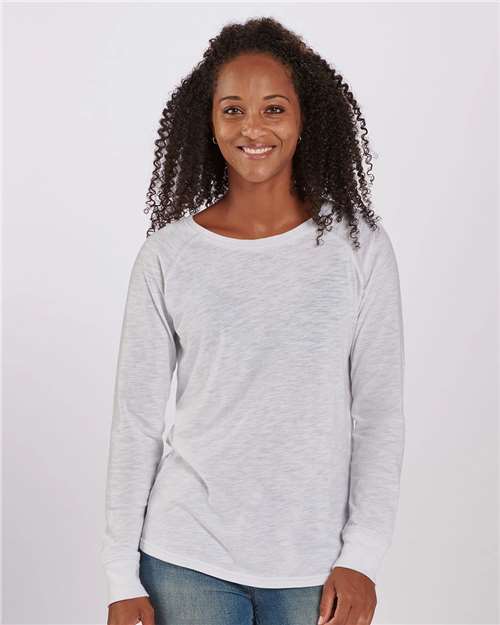 Women's Solid Preppy Patch Long Sleeve T-Shirt | USA Decoration