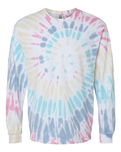 Multi-Color Spiral Tie-Dyed Long Sleeve T-Shirt | USA Decoration