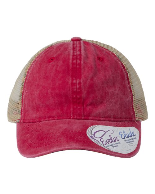 Women's Washed Mesh-Back Cap | USA Decoration