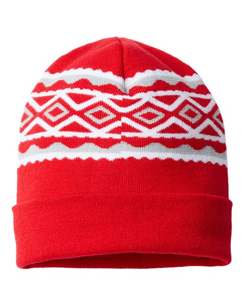 USA- Made Diamond Cuffed Beanie | USA Decoration