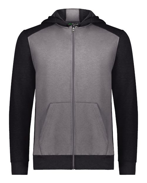 Youth Eco Revive™ Three-Season Triblend Fleece Full-Zip Hooded Sweatshirt | USA Decoration