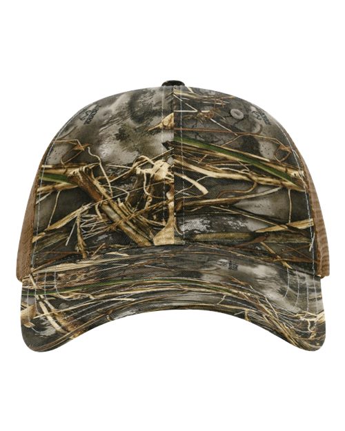 Garment Washed Printed Trucker Cap | USA Decoration