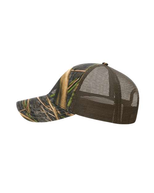 Garment Washed Printed Trucker Cap | USA Decoration