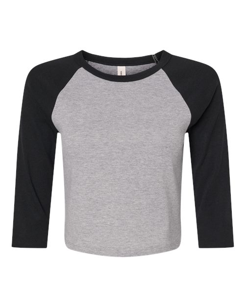 Women's Micro Rib 3/4 Raglan Sleeve Baby Tee | USA Decoration
