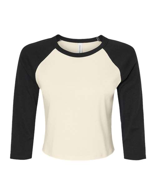Women's Micro Rib 3/4 Raglan Sleeve Baby Tee | USA Decoration