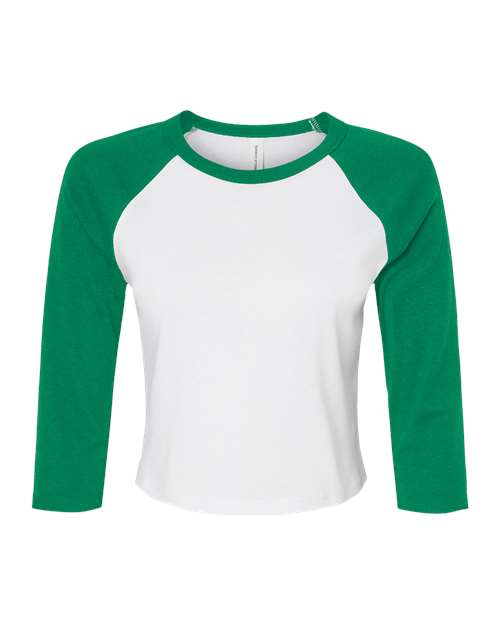 Women's Micro Rib 3/4 Raglan Sleeve Baby Tee | USA Decoration