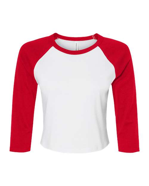 Women's Micro Rib 3/4 Raglan Sleeve Baby Tee | USA Decoration