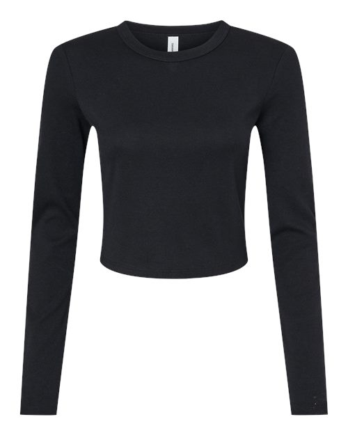 Women's Micro Rib Long Sleeve Baby Tee | USA Decoration