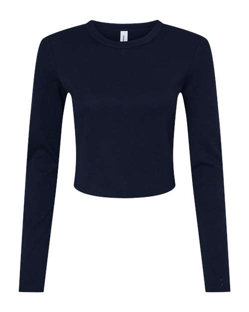 Women's Micro Rib Long Sleeve Baby Tee | USA Decoration