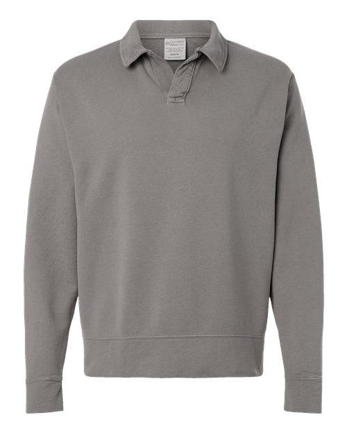 Garment-Dyed Polo Collar Sweatshirt | USA Decoration®