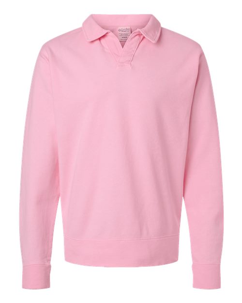 Garment-Dyed Polo Collar Sweatshirt | USA Decoration®