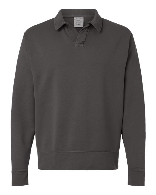 Garment-Dyed Polo Collar Sweatshirt | USA Decoration®