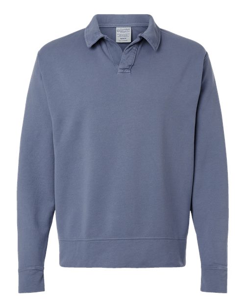 Garment-Dyed Polo Collar Sweatshirt | USA Decoration®