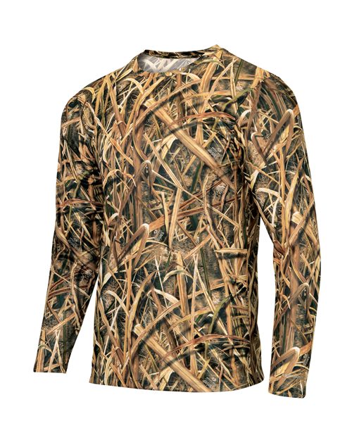 Oxford Performance Camo Print Long Sleeve T-Shirt | USA Decoration