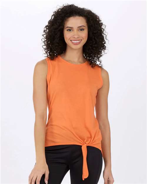 Women's Knot Front Sleeveless T-Shirt | USA Decoration