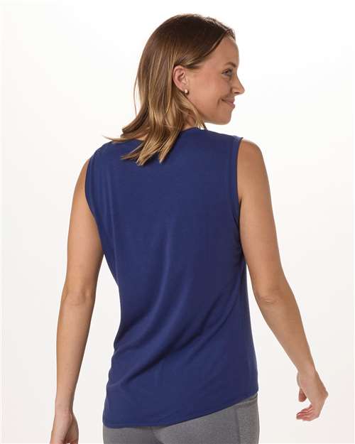 Women's Knot Front Sleeveless T-Shirt | USA Decoration