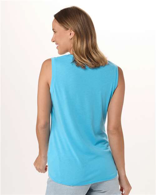 Women's Knot Front Sleeveless T-Shirt | USA Decoration