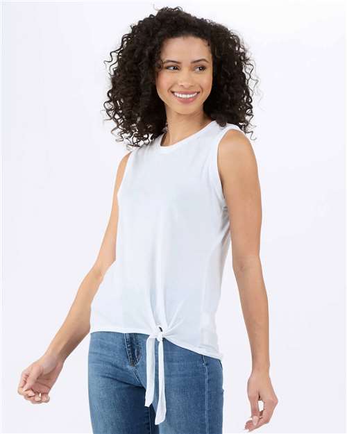 Women's Knot Front Sleeveless T-Shirt | USA Decoration