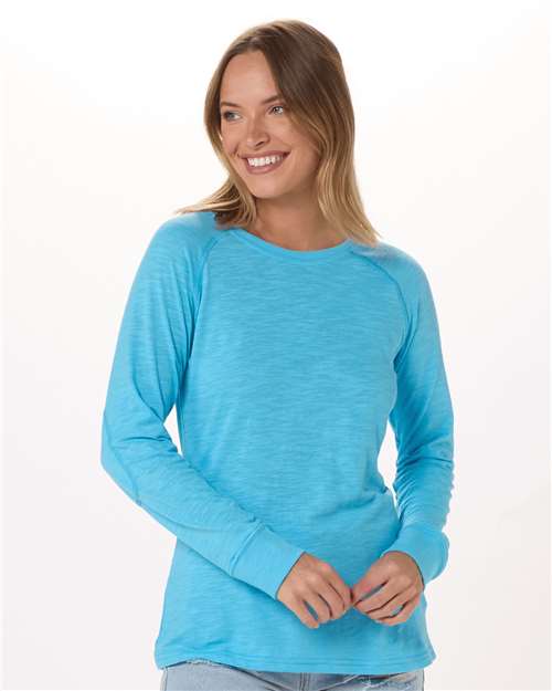Women's Solid Preppy Patch Long Sleeve T-Shirt | USA Decoration