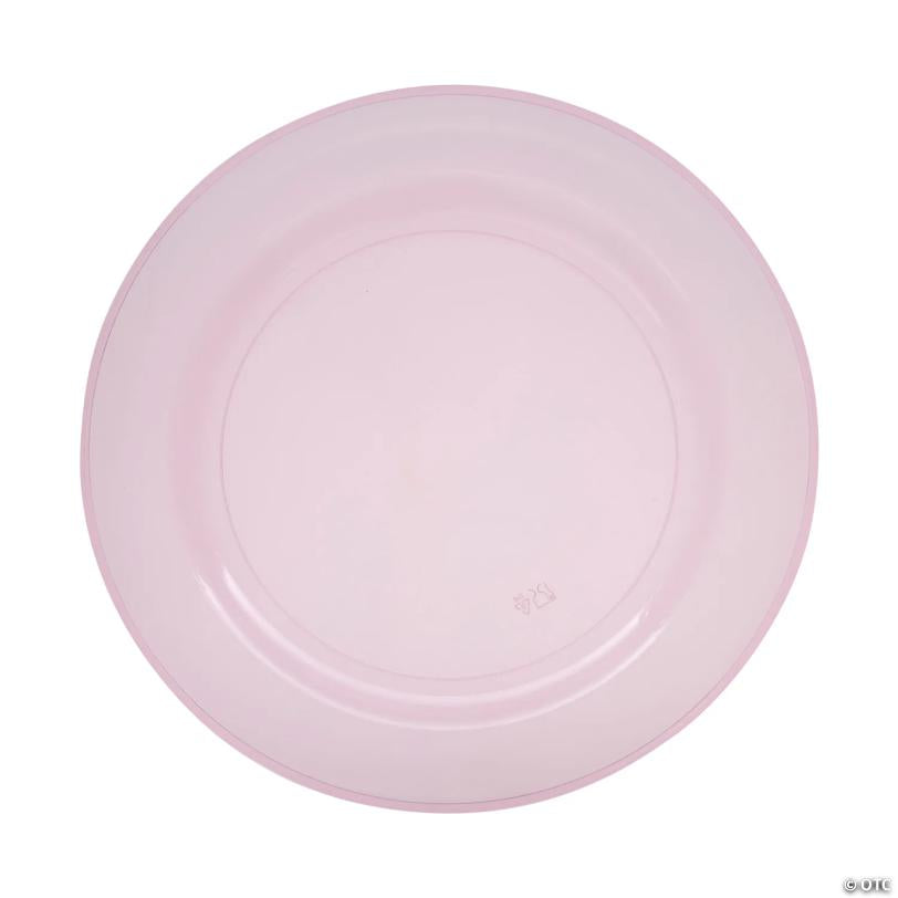 10 1/4" Premium Blush Disposable Plastic Dinner Plates - 25 Pieces | USA Decoration®