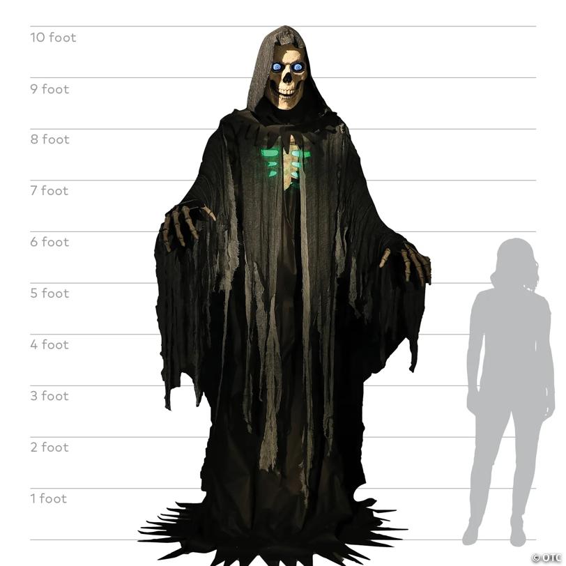 10 Ft. Animated Towering Skeleton Reaper Halloween Decoration