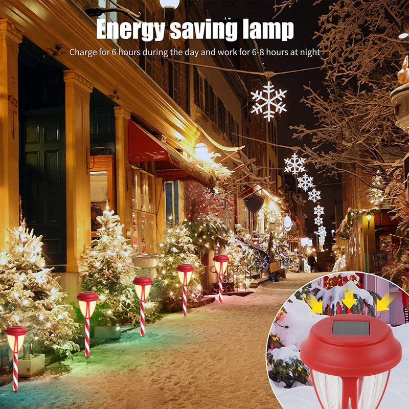 10 Pack Solar Candy Cane Pathway Lights, Outdoor Christmas Garden Markers With Auto On/Off, Waterproof Solar Powered Decor For Patio Yard Walkway Driveway