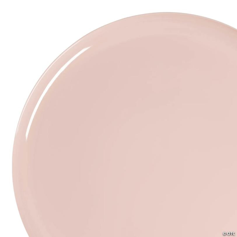 10" Pink Flat Round Disposable Plastic Dinner Plates (40 Plates) | USA Decoration®